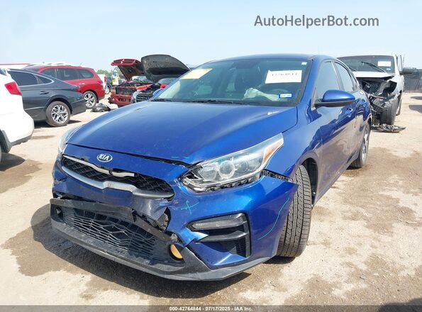3KPF24ADXME344249 2021 KIA FORTE Blue Առջևի ձախ երեք քառորդ տեսարան