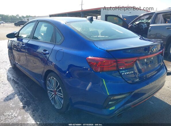 3KPF44AC8ME394892 2021 KIA FORTE Blue Rear left
