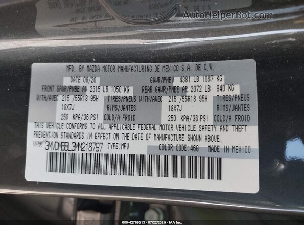 3MVDMBBL3MM218797 2021 MAZDA CX-30 Gray Вид підкапотного простору