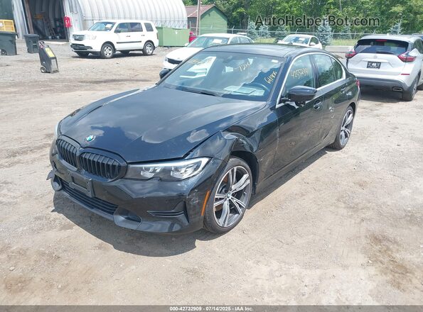 3MW5R7J02L8B13099 2020 BMW 3 SERIES Black Առջևի ձախ երեք քառորդ տեսարան
