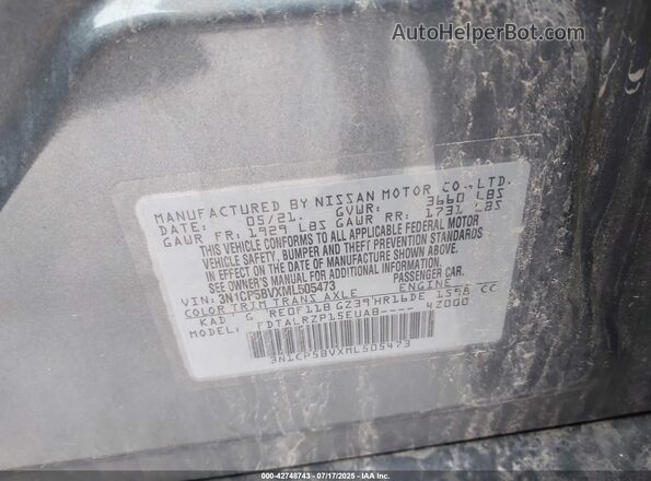 3N1CP5BVXML505473 2021 NISSAN KICKS Gray Widok komory silnika