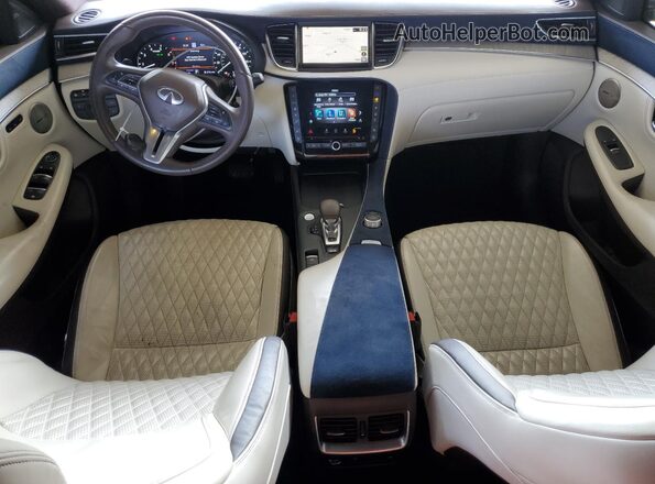 3PCAJ5DA3MF122019 2021 INFINITI QX50 Blue Առջևի վահանակի տեսք