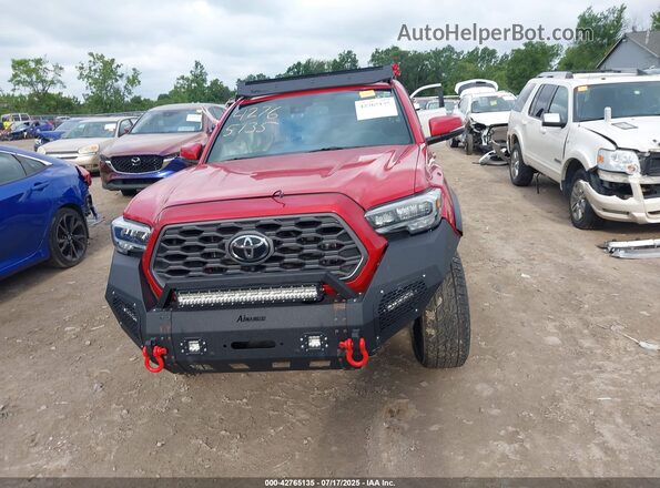 3TMCZ5AN9MM440876 2021 TOYOTA TACOMA Red Вид щитка приладів
