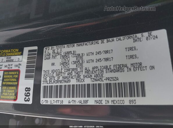 3TMLB5JN3RM039609 2024 TOYOTA TACOMA Gray 