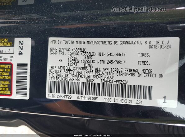3TYLB5JN3RT002144 2024 TOYOTA TACOMA Black 
