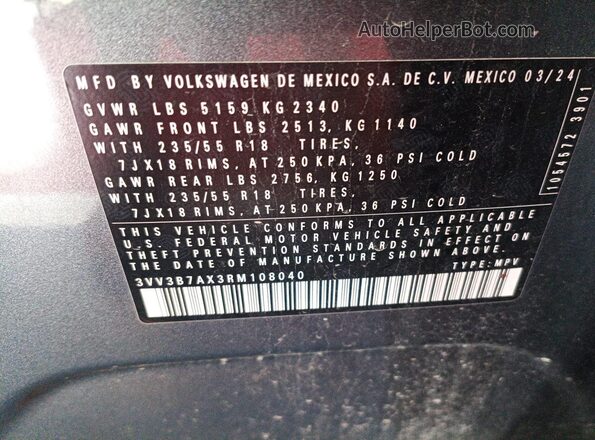 3VV3B7AX3RM108040 2024 VOLKSWAGEN TIGUAN  