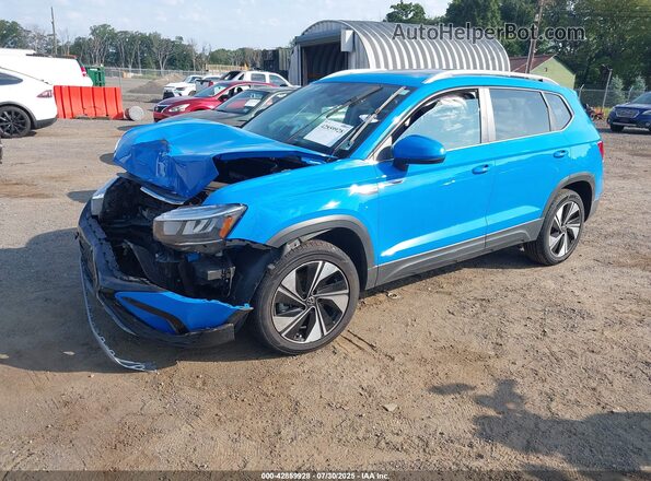 3VVVX7B20PM358345 2023 VOLKSWAGEN TAOS Blue Առջևի ձախ երեք քառորդ տեսարան