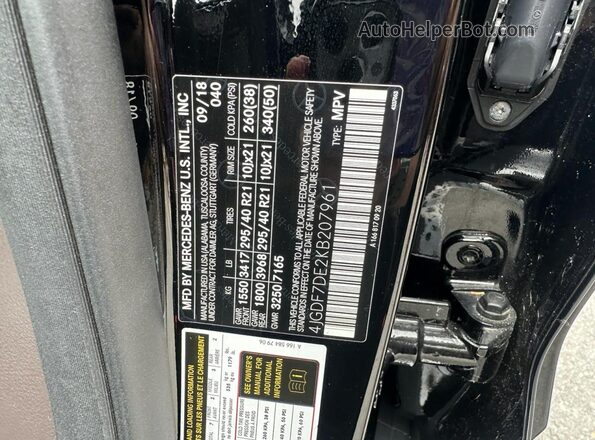 4JGDF7DE2KB207961 2019 MERCEDES-BENZ GLS-CLASS Black Widok wnętrza z tyłu
