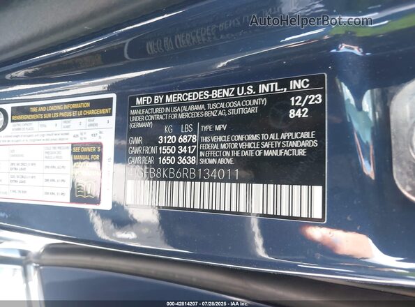 4JGFB8KB6RB134011 2024 MERCEDES-BENZ AMG GLE 63 Blue Շարժիչի բաժամունքի տեսք