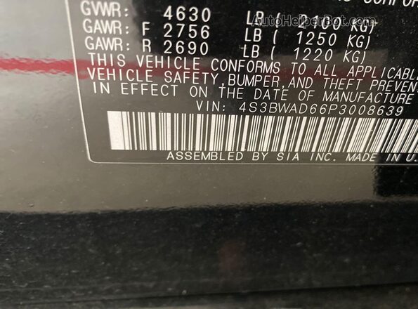 4S3BWAD66P3008639 2023 SUBARU LEGACY  Панорамний вид салону 360°