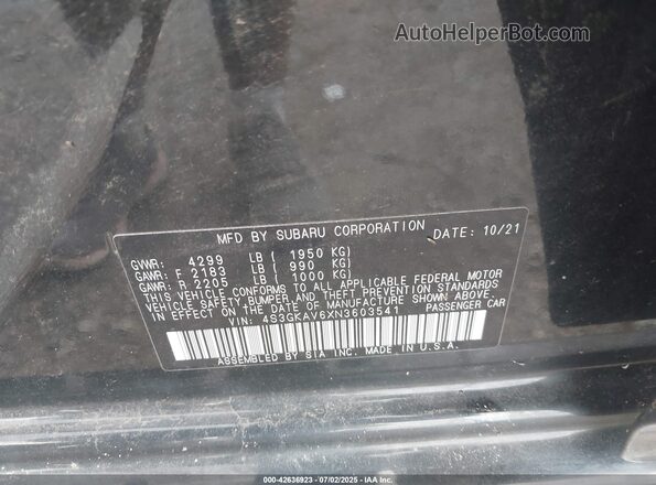 4S3GKAV6XN3603541 2022 SUBARU IMPREZA Black 