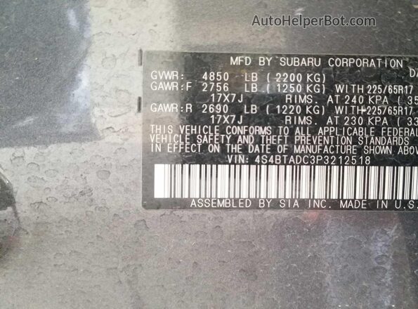 4S4BTADC3P3212518 2023 SUBARU OUTBACK  