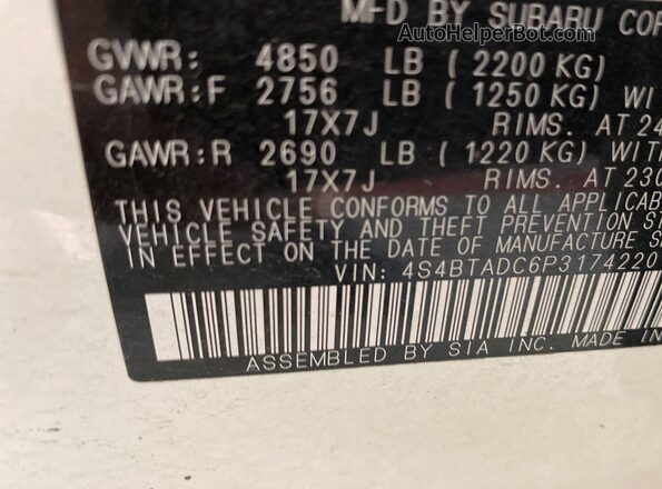 4S4BTADC6P3174220 2023 SUBARU OUTBACK  