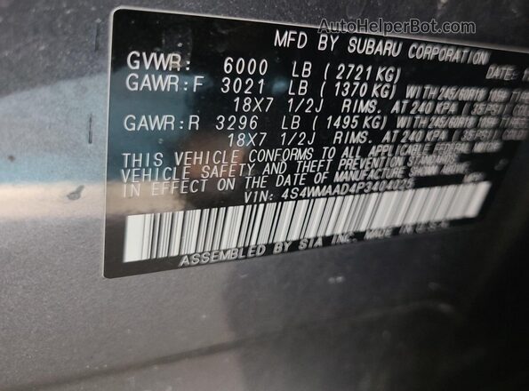 4S4WMAAD4P3404025 2023 SUBARU ASCENT  