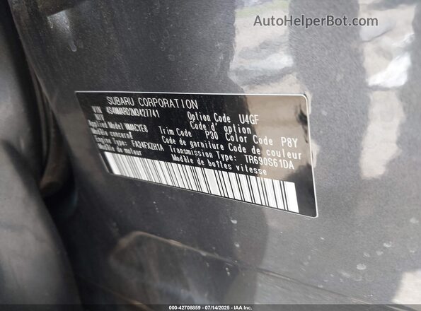 4S4WMARD2M3427741 2021 SUBARU ASCENT Gray Вид підкапотного простору
