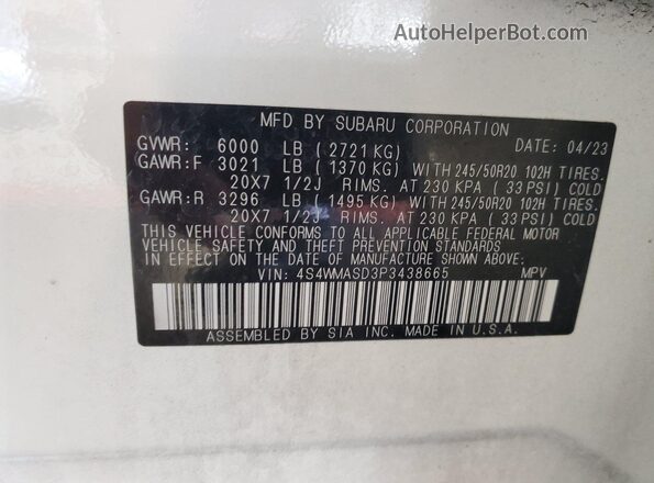 4S4WMASD3P3438665 2023 SUBARU ASCENT  