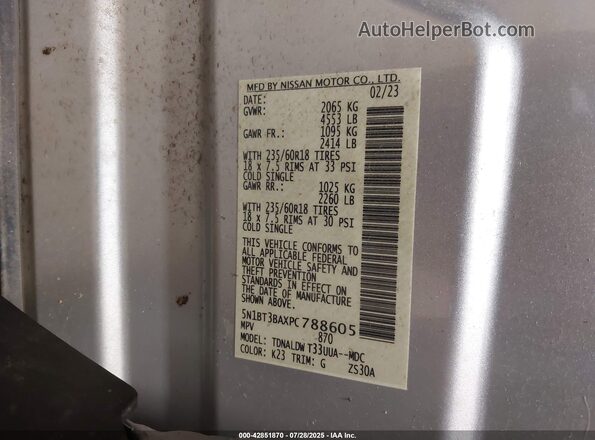 5N1BT3BAXPC788605 2023 NISSAN ROGUE Серебряный Вид подкапотного пространства
