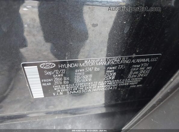 5NMS3DAJ4PH503426 2023 HYUNDAI SANTA FE Gray ძრავის განყოფილების ხედი
