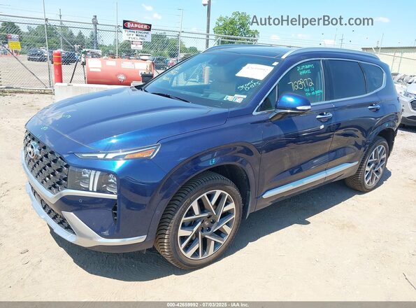 5NMS5DAL5NH450731 2022 HYUNDAI SANTA FE CALLIGRAPHY Blue Vista tres cuartos delantera izquierda