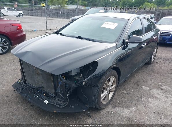 5NPE34AF8JH645782 2018 HYUNDAI SONATA Black Vista tres cuartos delantera izquierda