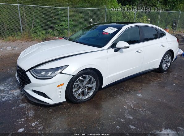 5NPEF4JA0MH123146 2021 HYUNDAI SONATA White Առջևի ձախ երեք քառորդ տեսարան