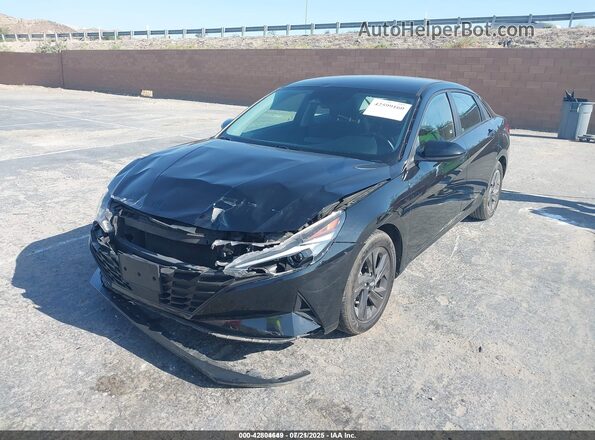 5NPLS4AG2MH006305 2021 HYUNDAI ELANTRA Black Առջևի ձախ երեք քառորդ տեսարան