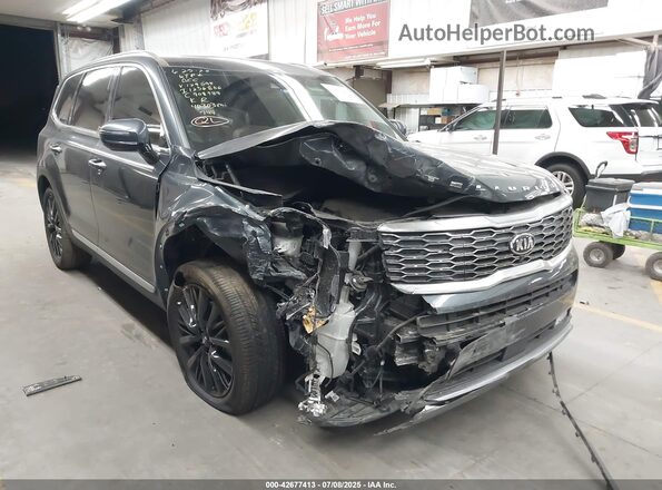 5XYP54HC3MG129095 2021 KIA TELLURIDE Gray Vista frontal