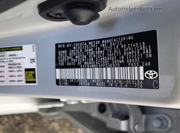 5YFB4MDE4PP036929 2023 TOYOTA LL  