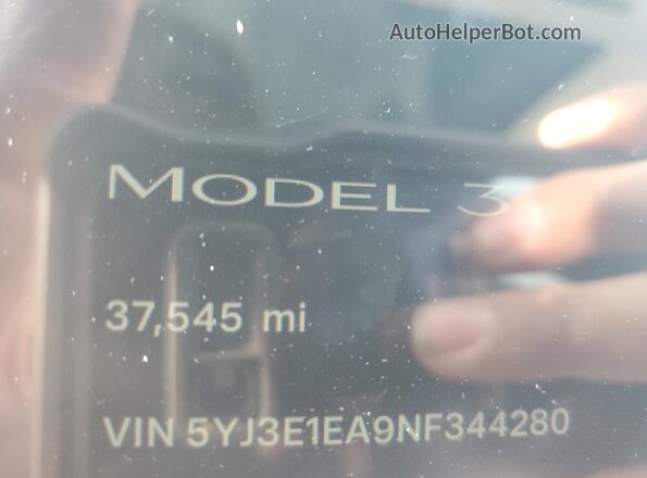 5YJ3E1EA9NF344280 2022 TESLA MODEL Серый Вид щитка приборов