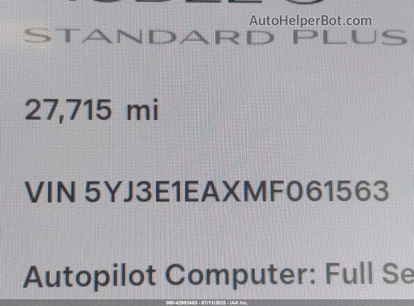 5YJ3E1EAXMF061563 2021 TESLA MODEL 3 Red 