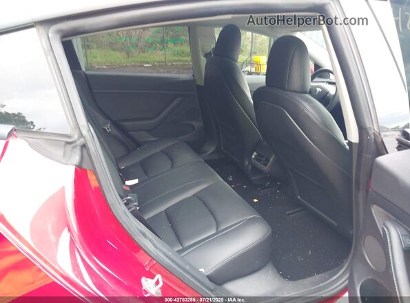 5YJ3E1EBXMF032539 2021 TESLA MODEL 3 Red VIN კოდის სტიკერის ხედი