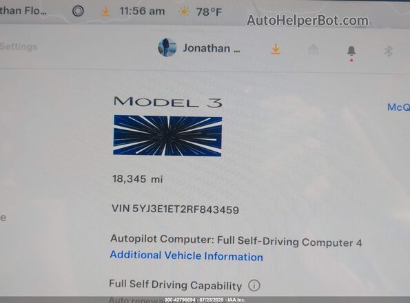 5YJ3E1ET2RF843459 2024 TESLA MODEL 3 Red 