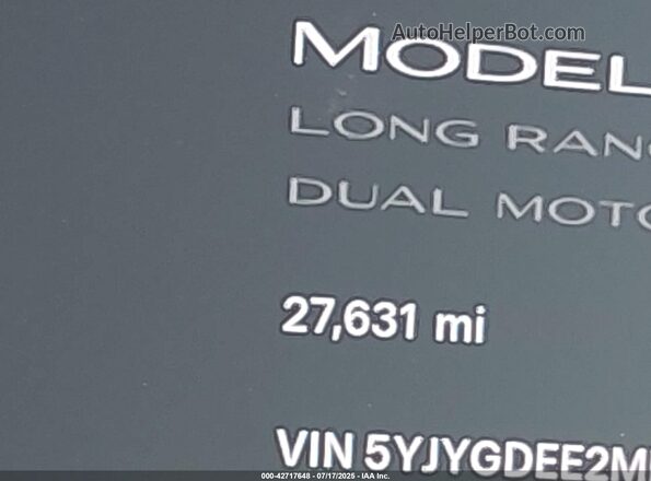 5YJYGDEE2MF242063 2021 TESLA MODEL Y Серый 
