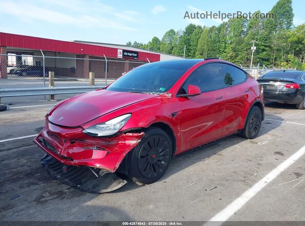 5YJYGDEE8MF285788 2021 TESLA MODEL Y Red Передня ліва чверть