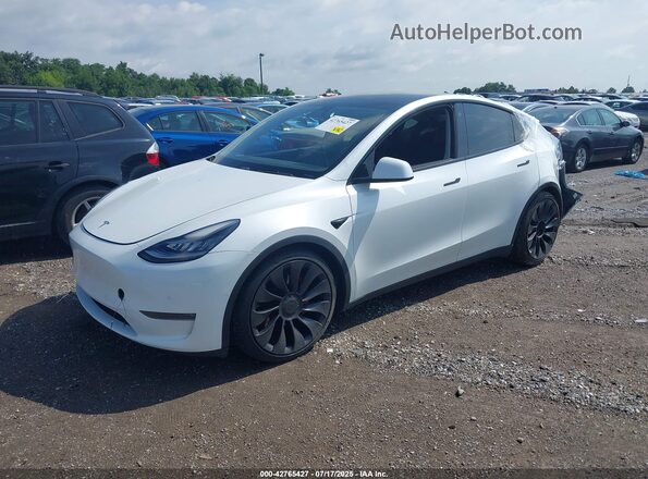 5YJYGDEF2MF075485 2021 TESLA MODEL Y White Передня ліва чверть