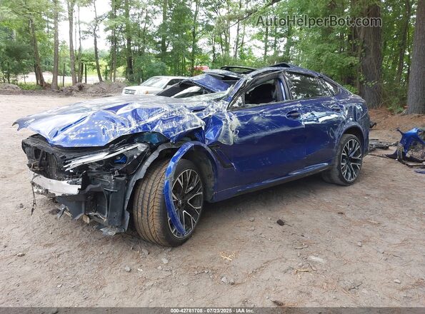 5YMCY0C04L9C97530 2020 BMW X6 M Blue წინა მარცხენა ხედი სამი მეოთხედიდან