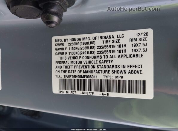 7FART6H90ME006011 2021 HONDA CR-V Blue 