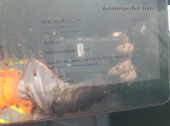 7SAYGDEE1SF283655 2025 TESLA MODEL Black Widok zestawu wskaźników