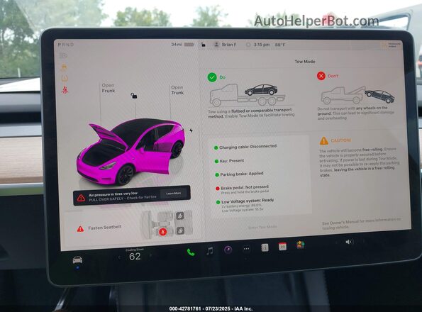 7SAYGDEE2RA273241 2024 TESLA MODEL Y Black Հետևի նստատեղերի տեսք