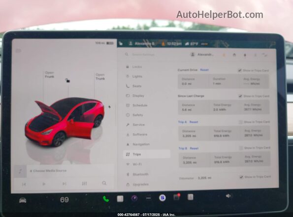 7SAYGDEE2SF295099 2025 TESLA MODEL Y Red Вид задніх сидінь