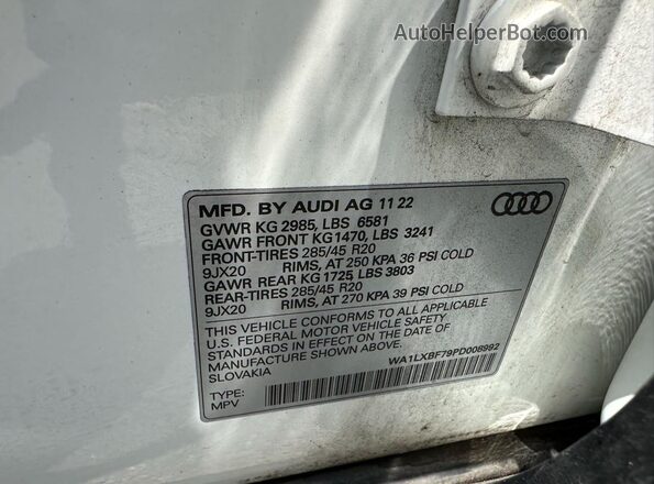 WA1LXBF79PD008992 2023 AUDI Q7 Белый Вид задней части салона