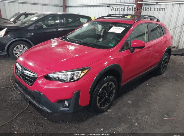 JF2GTAEC2M8680586 2021 SUBARU CROSSTREK Red Առջևի ձախ երեք քառորդ տեսարան