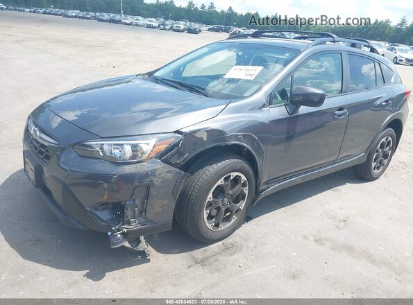 JF2GTAPC8M8322325 2021 SUBARU CROSSTREK Gray Առջևի ձախ երեք քառորդ տեսարան