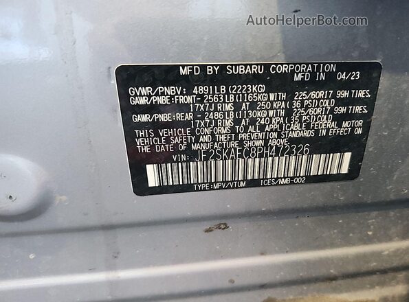 JF2SKAEC8PH472326 2023 SUBARU FORESTER  Tył lewy