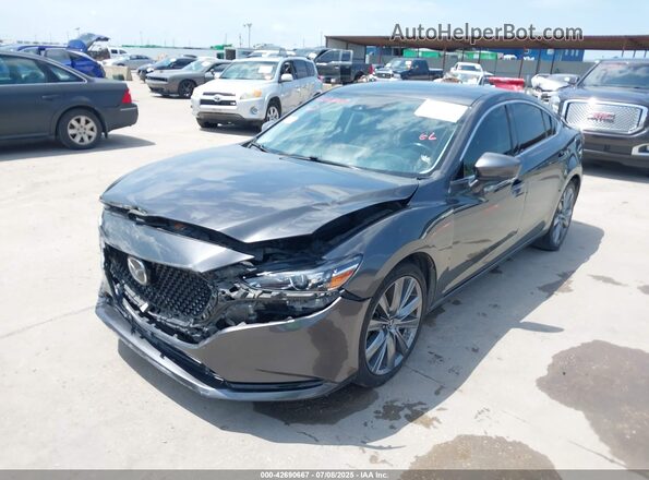 JM1GL1TYXM1615684 2021 MAZDA 6 Gray Առջևի ձախ երեք քառորդ տեսարան
