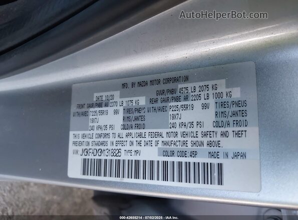 JM3KFADM3M1318826 2021 MAZDA CX-5 Silver Widok komory silnika