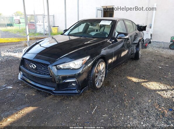 JN1FV7DR1MM880558 2021 INFINITI Q50 Black წინა მარცხენა ხედი სამი მეოთხედიდან