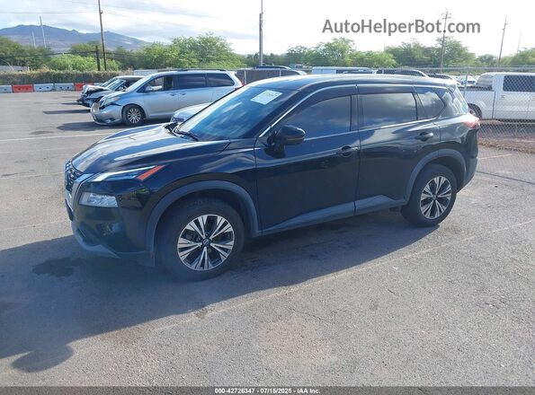 JN8AT3BAXMW024137 2021 NISSAN ROGUE Black წინა მარცხენა ხედი სამი მეოთხედიდან