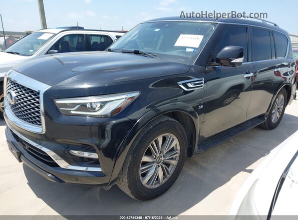 JN8AZ2NF0L9703864 2020 INFINITI QX80 Black Առջևի ձախ երեք քառորդ տեսարան