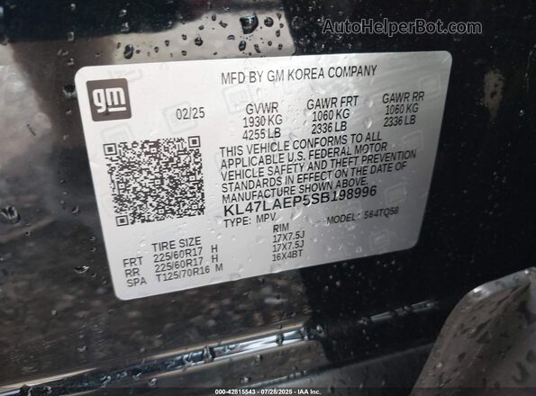 KL47LAEP5SB198996 2025 BUICK OTHER Black Vista del compartimento del motor